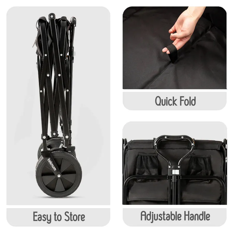 Teknum Folding Wagon Cart w/ Canopy (Black)