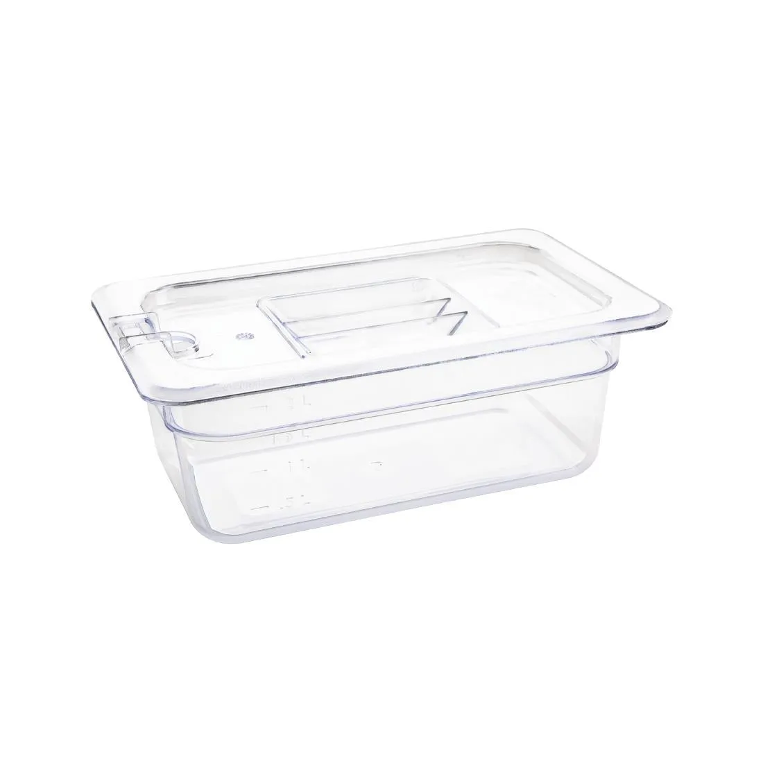 U237 Vogue Polycarbonate 1/4 Gastronorm Container 100mm Clear