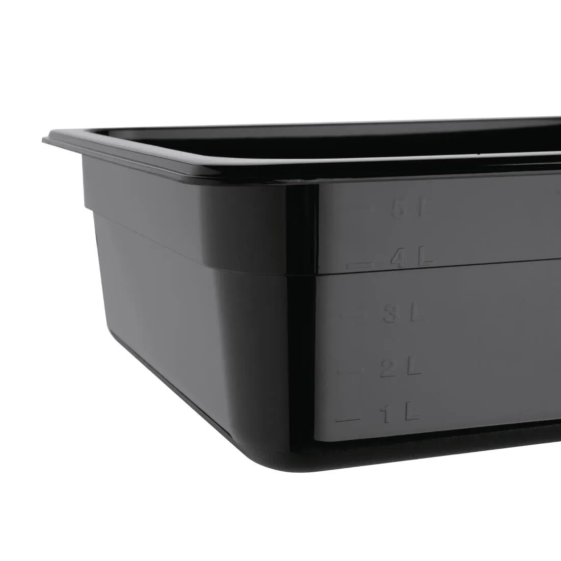 U459 Vogue Polycarbonate 1/2 Gastronorm Container 100mm Black