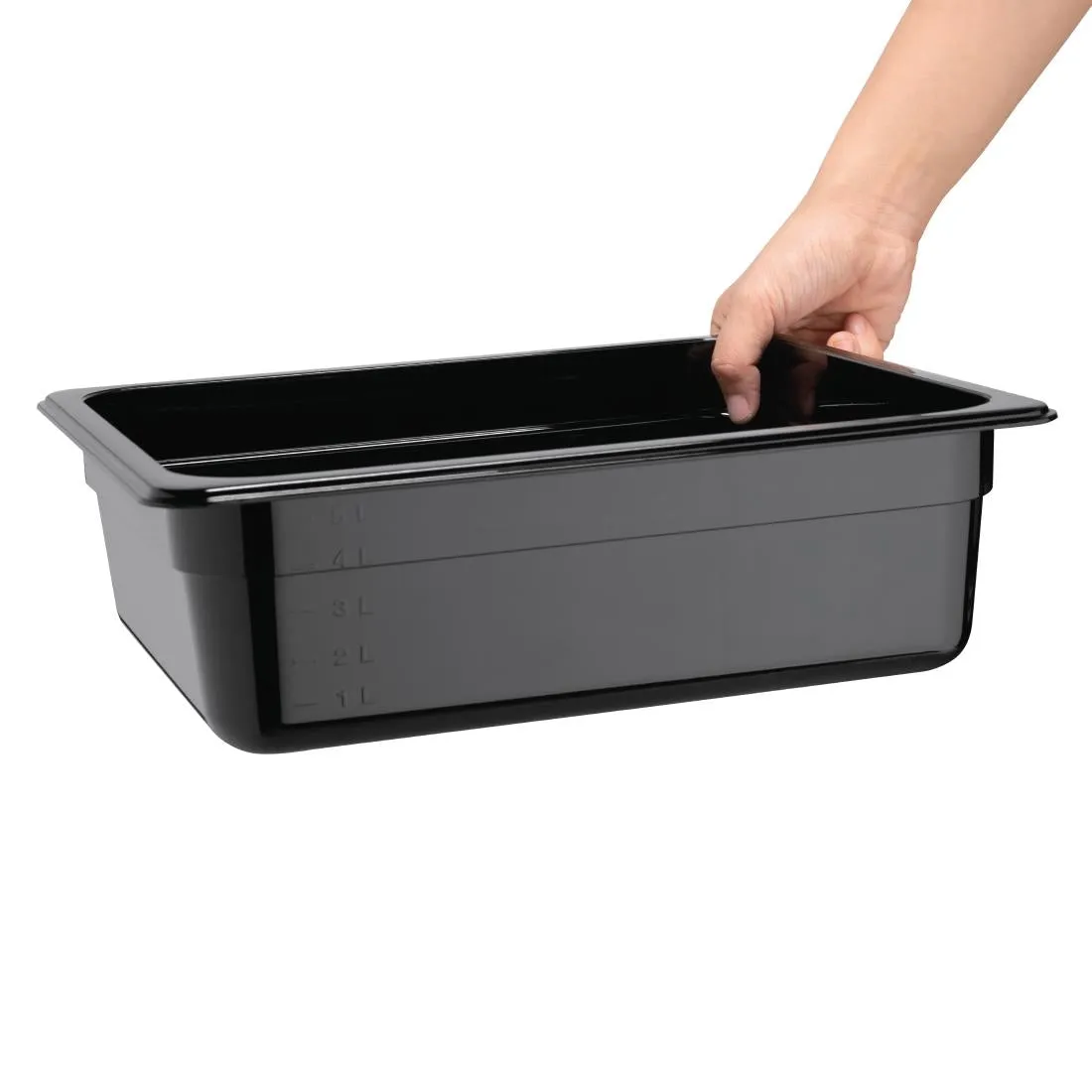 U459 Vogue Polycarbonate 1/2 Gastronorm Container 100mm Black
