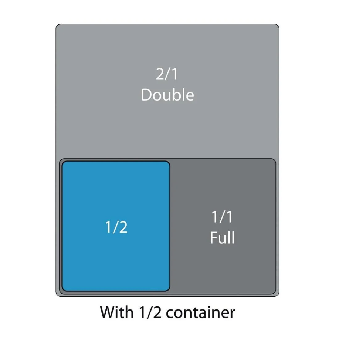 U459 Vogue Polycarbonate 1/2 Gastronorm Container 100mm Black