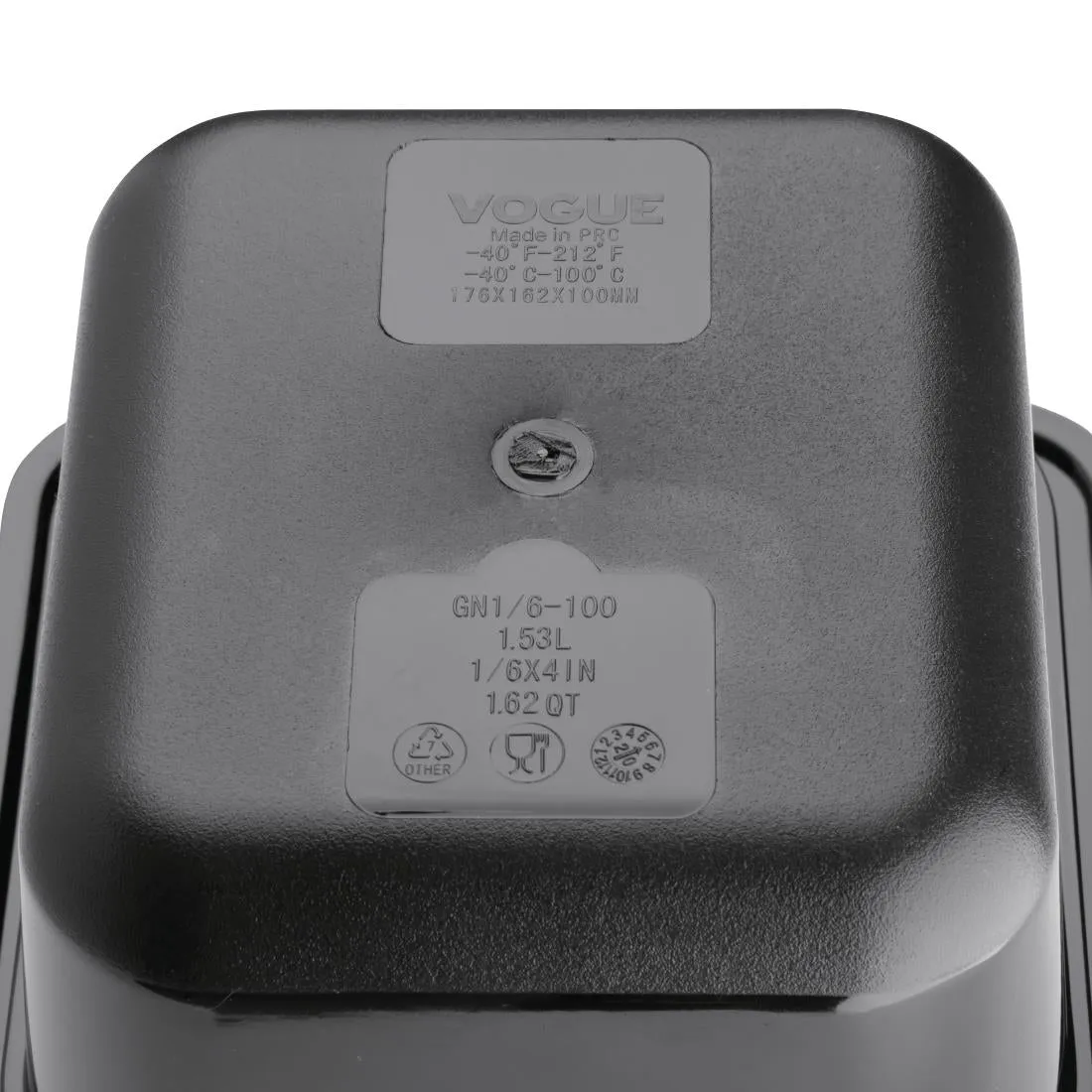 U470 Vogue Polycarbonate 1/6 Gastronorm Container 100mm Black