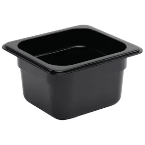 U470 Vogue Polycarbonate 1/6 Gastronorm Container 100mm Black