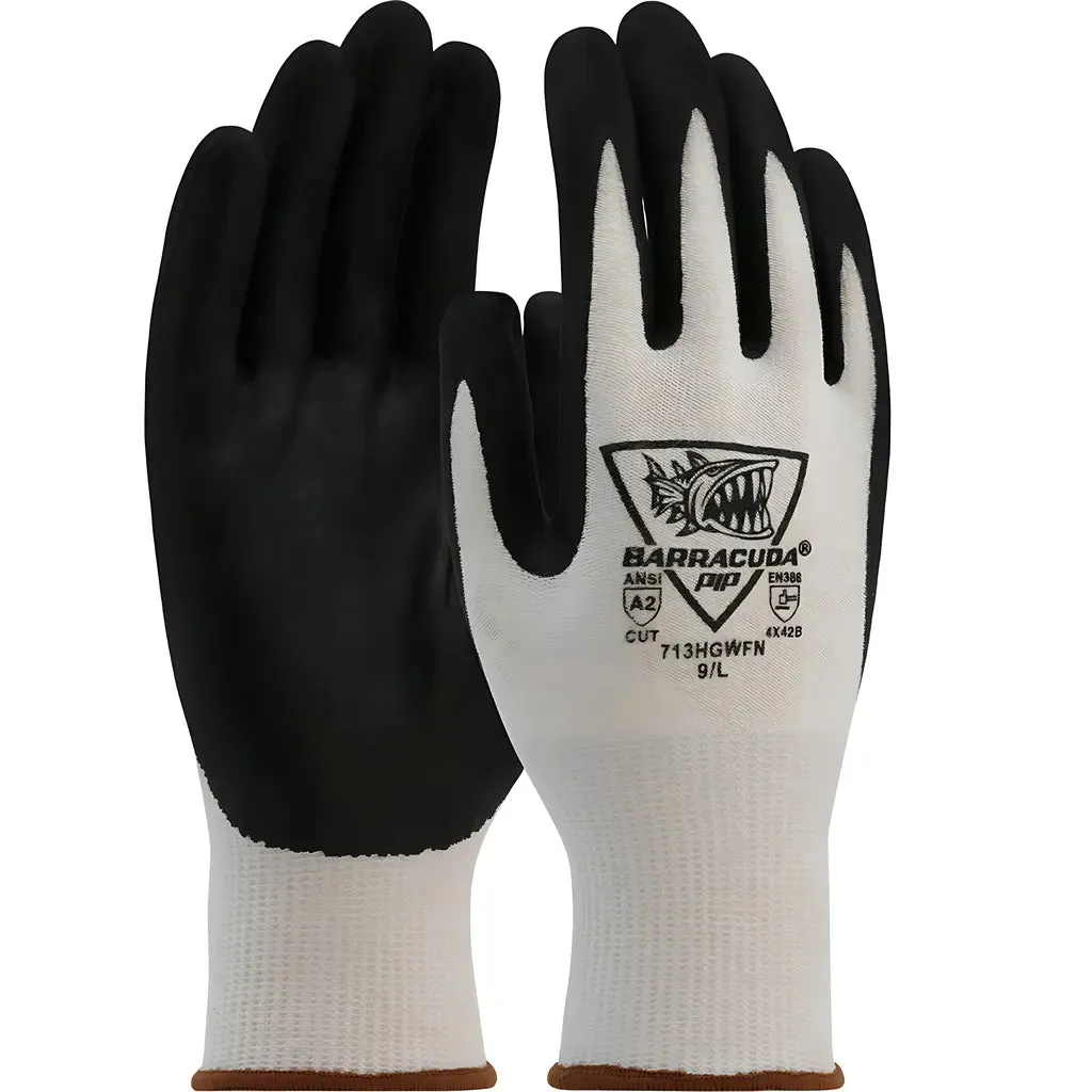 West Chester 713HGWFN/M Seamless Knit Polykor Blended Glove with Nitrile Coated Foam Grip on Palm & Fingers