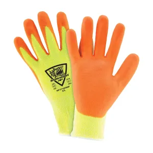 West Chester HVY710HSNF/2XL Hi-Vis Seamless Knit Polykor Blended Glove with Nitrile Coated Foam Grip on Palm & Fingers