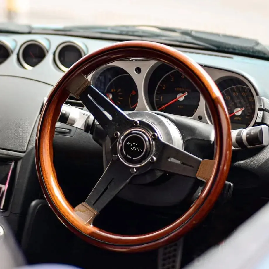 Wood Grain Look Drift Style Steering Wheel (350mm)