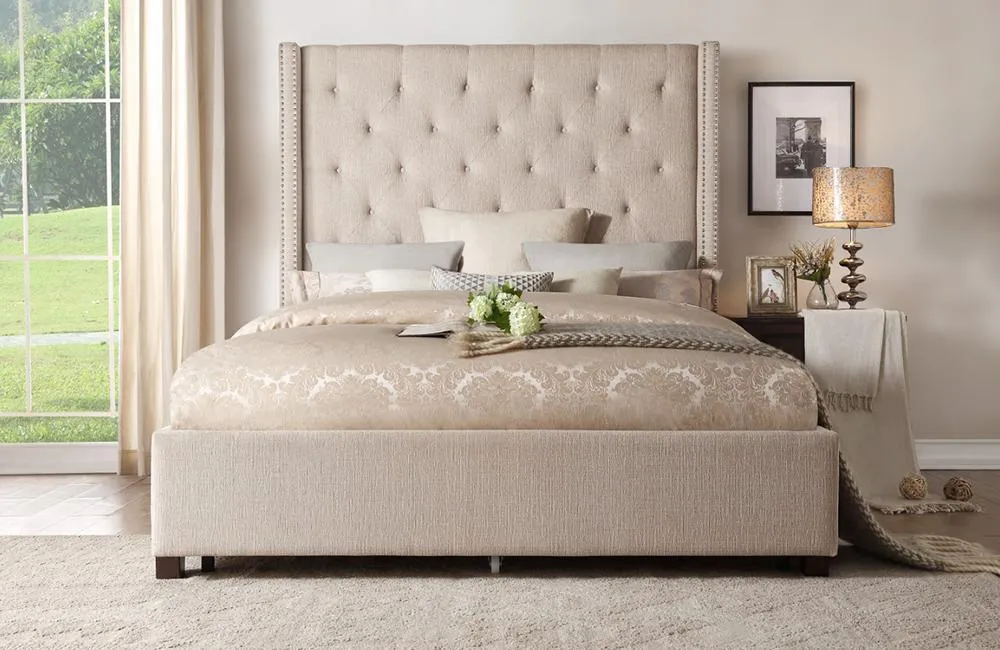 Zenna Beige Storage Bed